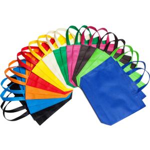 Reusable Gift Bag With Handles 22 Pcs Large Tote Bags Bulk 11 Colors for Shopping Groceries Birthday Party Favor Snacks DIY Painting Halloween Christmas Gift, 15 Inch 13 Inch