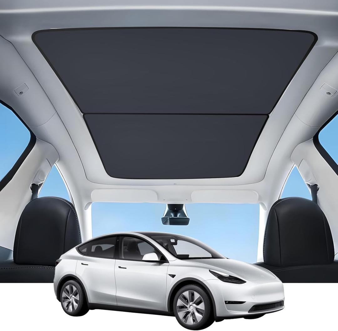 Tesla Model Y Sunshade Roof 2020-2024 3-Gen Heat Insulation Glass Roof Sunshade UV Rays Protection No-Gap Nano Ice-Crystal Coatings for Tesla Model Y Accessories