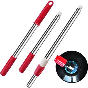 Extended Spin Mop Replacement Mop Handle, Upgraded 60-inch 360 Degrees Rotating Telescopic Replacement Mop Stick for Spin Mop Bucket Cleaning System Floor Cleaning (Plastic Disc, Red)