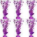 Gyufise 6 Pack Metallic Foil Spray Centerpiece Star Table Decoration Burst Table Centerpieces Table Decor for Birthday Wedding Anniversary Graduation Holiday Party Supplies Purple