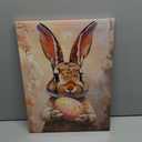 JMBHWD Easter Bunny Canvas Wall Art Decor, Vintage Cute Farmhouse Spring Rabbit Eggs Picture Prints Pictures for Bedroom Living Room Bathroom Office Restroom Kitchen 12x16inch