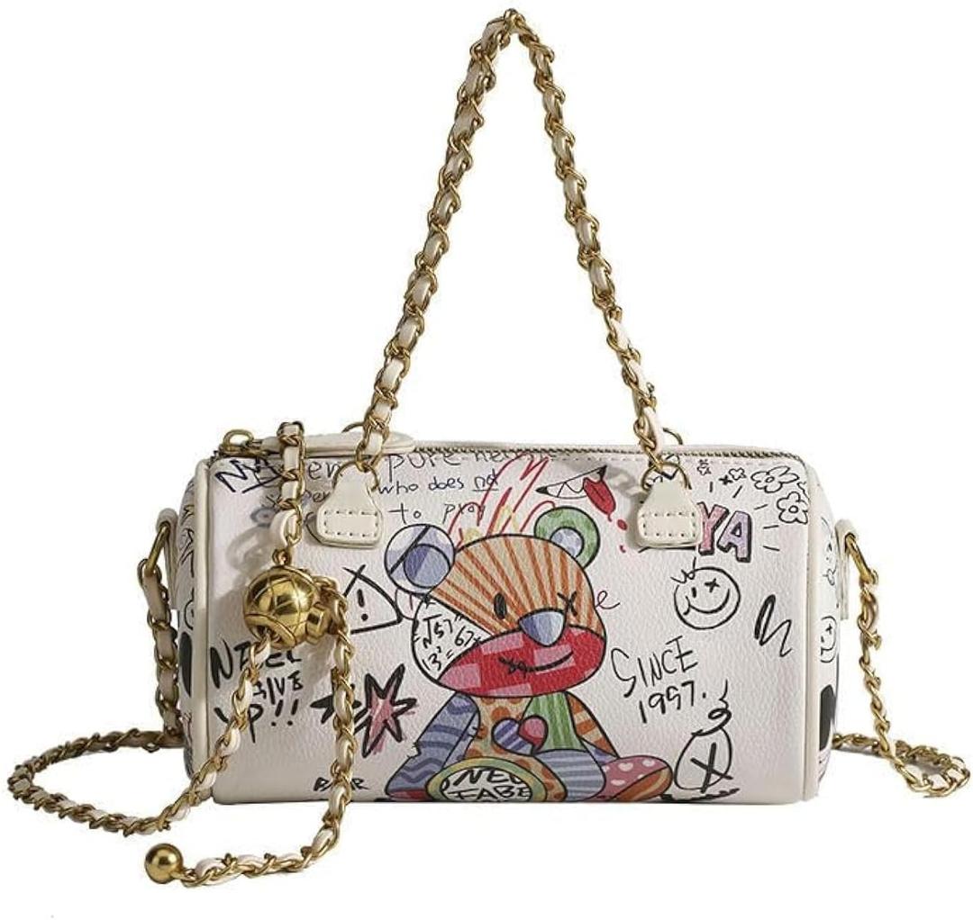 Graffiti Crossbody bag,Trendy Designer Mini Shoulder Bag,Phone Wallet Purse for Women,Chain Bag for Girls