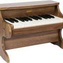 ZIPPY Kids Piano Keyboard, 25 Keys Digital Piano for Kids, Mini Music Educational Instrument Toy, Wood Toy for Toddlers Girls Boys (Walnut)