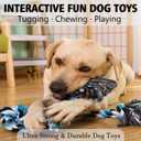 XIGOU Dog Rope Toys for Large Dogs Aggressive Chewers, Dog Chew Toys for Large Breed Indestructible, Heavy Duty Tough 3 Feet 5 Knots Dog Toy, Sturdy Rope toy for Dogs Tug of War Dog Toy Teeth Cleaning