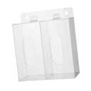 Acrylic Gloves Dispenser Holder Clear Storage Container with Lid Wall Mount Box for Shoe Cover Beard Covers Gloves Lab, 2 Grids