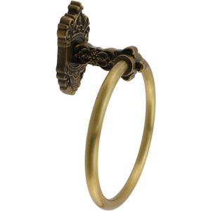 Antique Brass Towel Ring, Vintage Style Wall Mount Towel Holder 6.5 Inch Heavy Duty Aluminum Alloy Hand Towel Rack for Kitchen, Bathroom, Matte Finish, Easy to Install