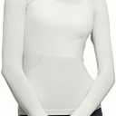 Women's Long Sleeve Workout Shirts Athletic Crewneck Hiking Tops with Thumb Hole Large