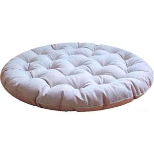 Large Linen Floor Cushions,Round Futon Pillows Japanese Style Tufted Floor Pillows Meditation Cushions for Seating On Pad for Yoga Sofa Balcony(Size:30x30inch,Color:Beige), 75x75cm