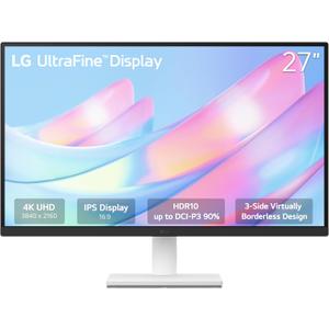 LG 27US500-W Ultrafine Monitor 27-Inch 4K UHD (3840x2160) HDR10 IPS Borderless Design Reader Mode Flicker Safe Switch App HDMI DisplayPort - White