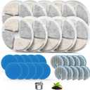 Stainless Steel Cat Water Fountain Filters, 10 Pack Replacement Filters Fit for Round 2L/67oz Automatic Pet Fountain, Filter with Triple Filtration System (10+10+10)
