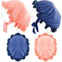 Jiuguva 4 Pieces UV Protection Tanning Face Cover Face Tanning Mask Hair Cap Protective Hair Bonnet for Women Salon, 5.91 x 4.33 Inches(Blue, Pink)
