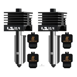 Upgraded 2Pcs 0.4mm H2D/H2S/H2C/X2D/P2S Hotend Kit for Bambu Lab H2 Series/X2D/P2S 3D Printer, High Temp and Quick Swap Hardened Steel Nozzle Replacement 3D Printer Extruder with 2Pcs Silicone Sock