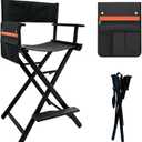 30" Extra Tall Folding Director Chair, Lightweight Aluminum Makeup Chair