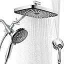 Rain Shower Head with Handheld Spray Combo,10-Spray Mode High Pressure Rain Shower Head with Power Jets, Bathroom Faucet Set, 71" Long Hose, Chrome Silver