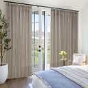 Burlywood Birch Pinch Pleated Linen Curtains 1 Panel for Living Room Bedroom Memory Training Shaped Grey Beige Pleat Drapes Taupe Light Filtering Non See Through Window Curtain Sliding Door 70x108