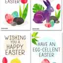 Nerdy Words Mini Easter Gift Tags (Wallet-Sized Cards with Tiny Envelopes) for Family Friends and Classroom Handouts (Set of 32)
