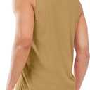 NORTHYARD Men's Tank Top Workout Sleeveless Shirt Athletic Muscle Shirts | Lightweight moisture-wicking & breathable, quick-dry. Regular Fit with 4-way stretch. Reflective spots. For gym. (Beige, XXXL)