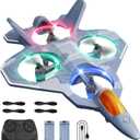 4DRC Foam Remote Control Airplanes for Kids Adults, RC Plane Airplane Toys for Boys Kids Beginners, RC Planes Fighter Jet Helicopter Drones for Kids Adults, 360 Flip Easy to Fly, Gre