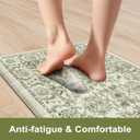KIMODE Anti Fatigue Kitchen Mat Set, Non Slip Waterproof Kitchen Rug Set of 2, Boho Rugs for Kitchen, Ergonomic Standing Kitchen Sink Mats for Floor, 17"x29.5"+17" x47, Green