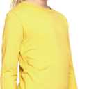 Shirts for Girls Long Sleeve Crew Neck Top, Hoodie or 3/4 Sleeve Soft Stretch Kids Lightweight Size 2-16 (Yellow, M)