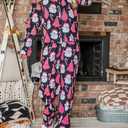 Ecosunny Valentines Day Pajama Set Women's Long Sleeve Sleepwear Soft Loungewear Two Piece Button Down Pjs Lounge Set (Large, Black)