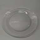NUTRIUPS 4 Pack 10in Glass Dinner Plates - with Lipped Edge - Clear Tempered Glass Plates, Glass Serving Dinnerware for Pasta, Salad, Dishwasher & Microwave Safe