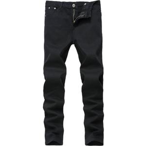 FREDD MARSHALL Men's Skinny Slim Fit Stretch Straight Leg Fashion Jeans Pants (38W x 32L, Black)