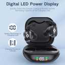 Wireless Ear buds Bluetooth Earbuds Wireless Charging Case Waterproof Headphones Built in Microphone Stereo Bass 64H Playback LED Power Display for iPhone Android Phones Computer Sports Gaming Workout (Black)