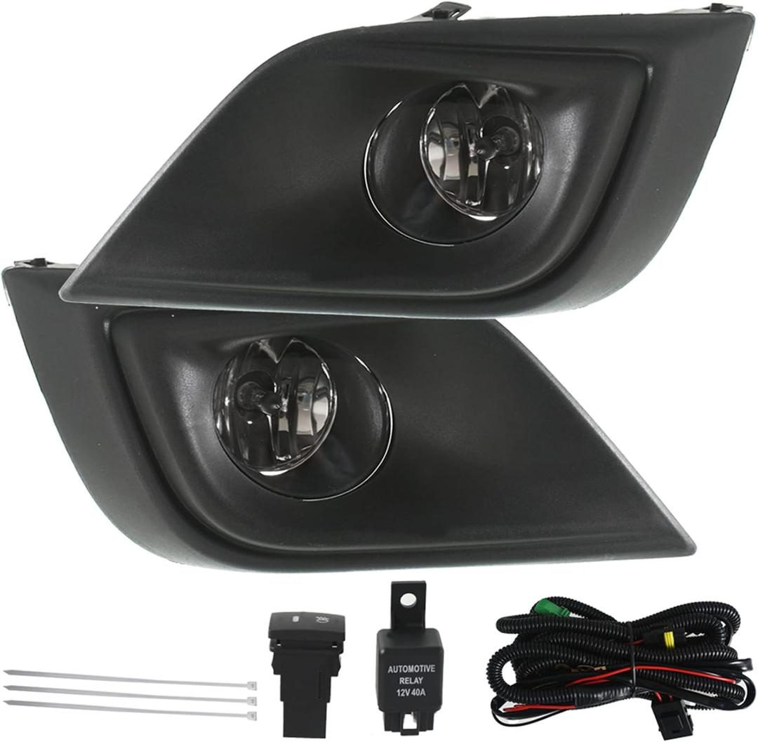 labwork 1 Pair Fog Lights Assembly Replacement for 2015-2018 Nissan Murano Clear Lens with Bulbs Fog Light Covers Harness Switch Kit Driving Fog Lights Lamps Driver and Passenger Side
