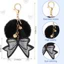 Cheer Backpack with Bow Keychain Cheerleading Glitter/Canvas Backpack Cheerleaders Gift Cheer Bags for Sport(Glitter,Black,Small)