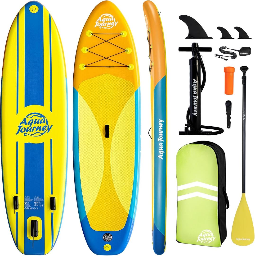 Inflatable Stand Up Paddle Board 10'6", Lightweight & Stable with 3-Fin Maneuverability, Complete Paddleboard Accessories for Adults & Youth, Ideal Outdoor Gift