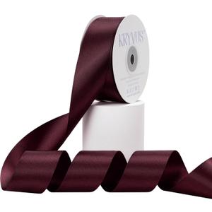 Burgundy Satin Ribbon, Double Faced 1-1/2 Inch X 25 Yards, Premium Satin Ribbon for Gift Wrapping, Crafts, Hair Bow Making, Sewing, Flower Bouquet, Wedding Party Decor