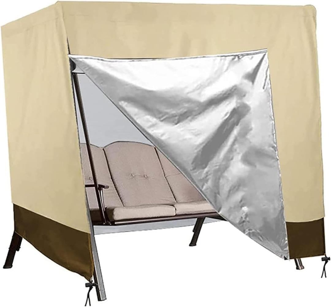 Outdoor Swing Canopy Replacement Cover, Swing Canopy Replacement Cover Outdoor Funiture Garden Hammock Protective Cover(Beige,420D)