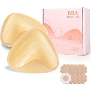 Moulyan Push up Sticky Pads Bra Inserts,Double Sided Sticky Inserts Bra,Sticky Bra Inserts,Instant Adhesive Bra (Medium)