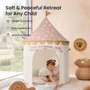 Tiny Land Kids Play Tent Khaki Castle Tent for Kids Indoor, Neutral Toddler Tent for Girls & Boys, Portable Playhouse for Imaginative Play, Toys Gifts for 2 Year Old Girl & Boy