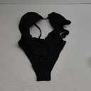 Blooming Jelly Womens One Piece Cutout Swimsuits Tummy Control Swimwear High Cut Cheeky Monokini Bathing Suit (X-Large, Black)