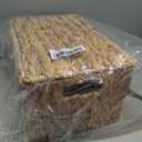 Set of 2 Wicker Basket with Lid, Rectangular Water Hyacinth Storage Baskets for Organizing, Decorative Woven Basket Bins Boxes for Organizing Home (14.2" x 9.4" x 7" + 12.2" x 7.8" x 6")