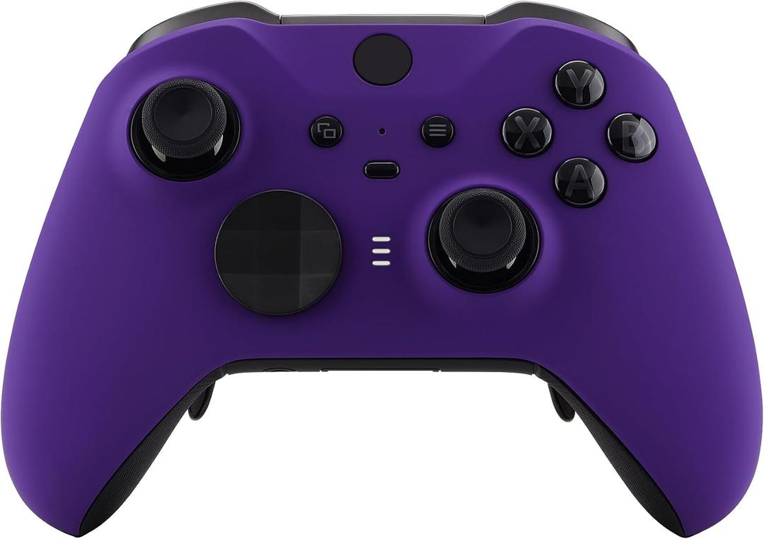 eXtremeRate Purple Soft Touch Grip Faceplate Cover, Front Housing Shell Case Replacement Kit for Xbox One Elite Series 2, Xbox Elite 2 Core Controller Model 1797 - Controller NOT Included