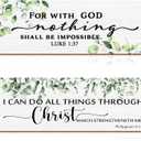 2 Pcs Inspirational Wall Decor Wooden Bible Verse Signs Sage Green Wall Decor Christian Scripture Easily Hang Ornament for Home Office Bedroom Bathroom(Classic,12 x 4 Inch)