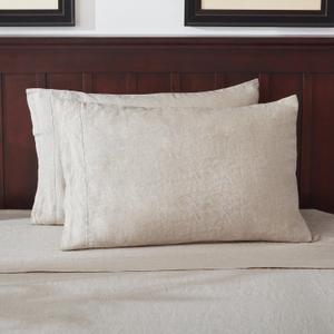 TOSMO Linen Pillowcase, 100% French Flax Stone Washed Pillowcases Envelope Closure, Set of 2, 2 Pillow Cases (Natural Linen, King 20 x 40 inches)