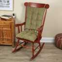 Klear Vu The Gripper Non-Slip Rocking Chair Cushion Set with Thick Padding, Includes Seat Pad & Back Pillow with Ties for Indoor Living Room Rocker, 17x17 Inches, 2 Piece Set, Jade