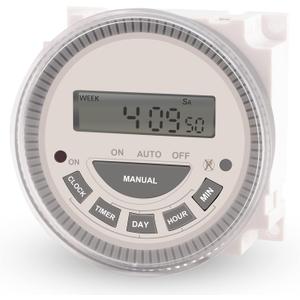 Timer Digital Switch Programmable 7-Day - Nopwer Pool Gate Sprinkler Light Control Heavy Duty Electrical 120V