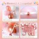 65 Pcs Rose Gold Bridal Shower Decorations,White Pink Rose Confetti Balloons,Bride To Be Banner,Fringe Curtains,Bridal Veil,Bride Sash and Crown hairband for Bachelorette Party Decor (Rose Gold)