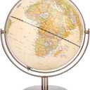 Exerz 8" Antique Globe With Bronze Base - World Globe Rotating All Direction 360 - Modern Map Vintage Colour - Diametre 8 inches