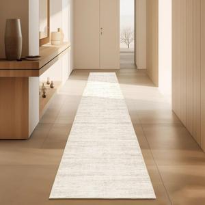 2x10 Runner Rug Non-SlipModern Abstract 10ft Washable Runner Rugs for Hallways, Ultra-Thin Long Kitchen Rug Runners,Stain Resistant Floor Carpet for Bedroom,Laundry Room,EntrywayBeige,2'x10'