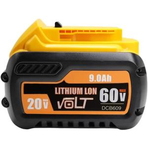 20V/60V MAX Replacement Li-ion Battery Compatible with DeWalt DCB547-XJ DCB200 DCB201 for Flexvolt Tool Batteries(1Pc 9.0Ah 60V) 20V/60V MAX Replacement Li-ion Battery Compatible with DeWalt DCB547-XJ DCB200 DCB201 for Flexvolt Tool Batteries(1Pc 9.0Ah 60V)
