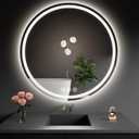 LED Bathroom Mirror 42 Inch Round Bathroom Mirror with Lights, Circle Wall Mirror with 3 Colors Brightness, Anti-Fog for Bathroom Vanity, Entryway Living Room (White)