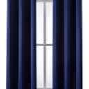ChrisDowa Grommet Blackout Curtains for Bedroom and Living Room - 2 Panels Set Thermal Insulated Room Darkening Curtains (Navy Blue, 42W x 63L)