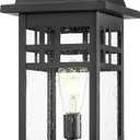 Emliviar 22 Inch Large Outdoor Lamp Post Light, Farmhouse Pole Lights for Outside Patio, Waterproof Aluminum in Black Finish with Seeded Glass, DE279P-M BK, Large - 1 Pack