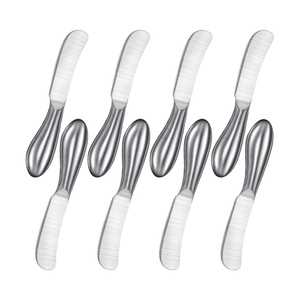 Mudder 8 Piece Stainless Steel Butter Knives, Cheese Spreaders for Cold Butter, Cream, Jam, Pastry, Dishwasher Safe Utensils, Cheese Knife for Kitchen, Restaurant Party, Wedding Housewarming